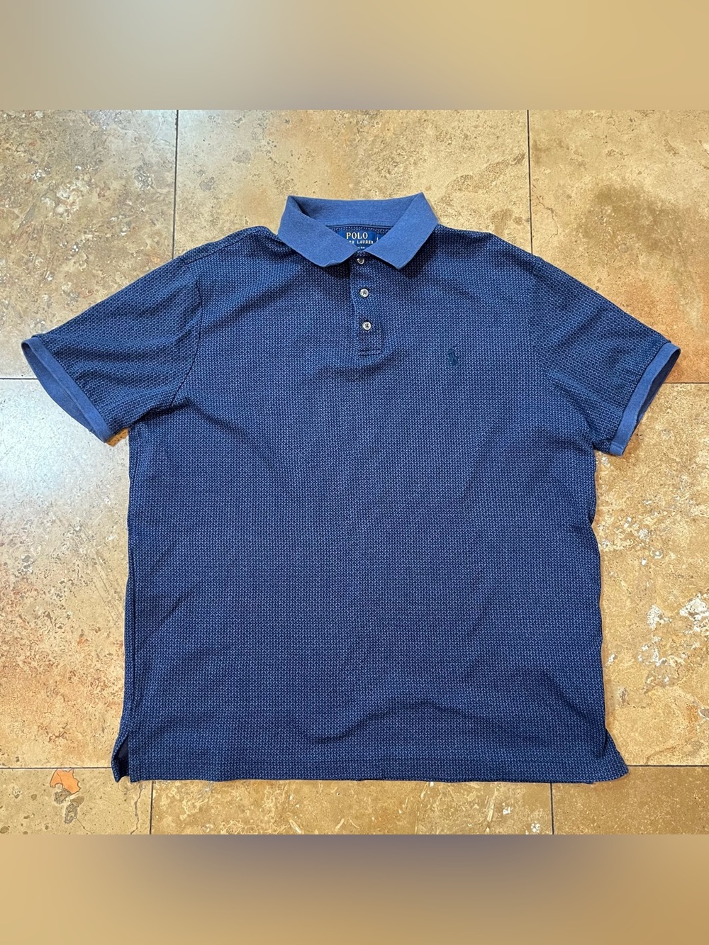 Polo Ralph Lauren Men’s Classic Fit Floral Plaid Blue Pattern Polo Shirt L